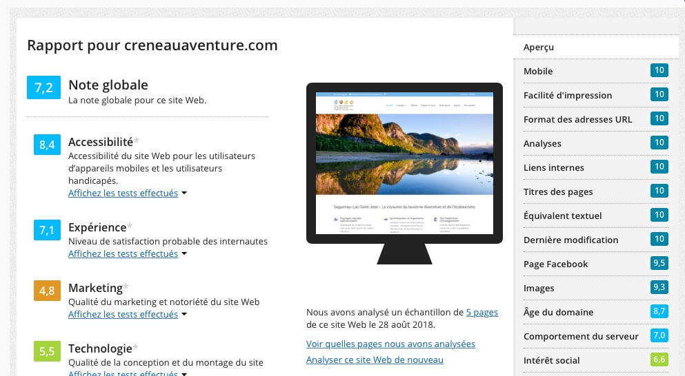 Un outil d&rsquo;évaluation de la qualité et l&rsquo;efficacité de votre site web